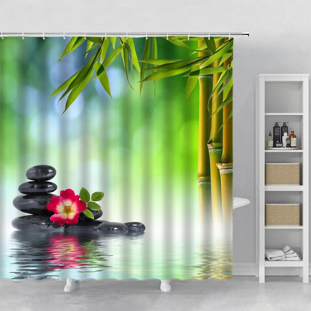 Zen Garden Bamboo Shower Curtain
