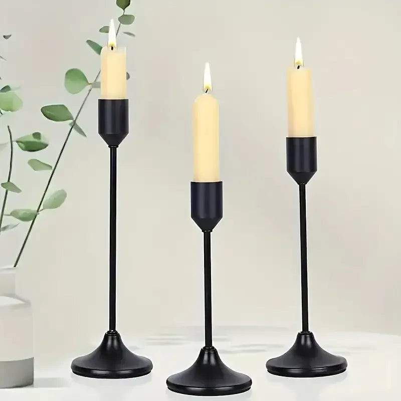 Minimalist Retro Style Metal Candle Holders Candlestick Wedding Table