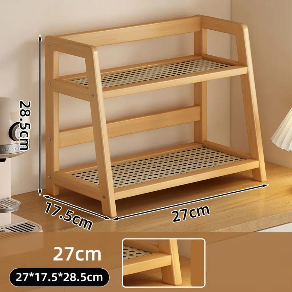 Rattan Desktop Storage Shelf