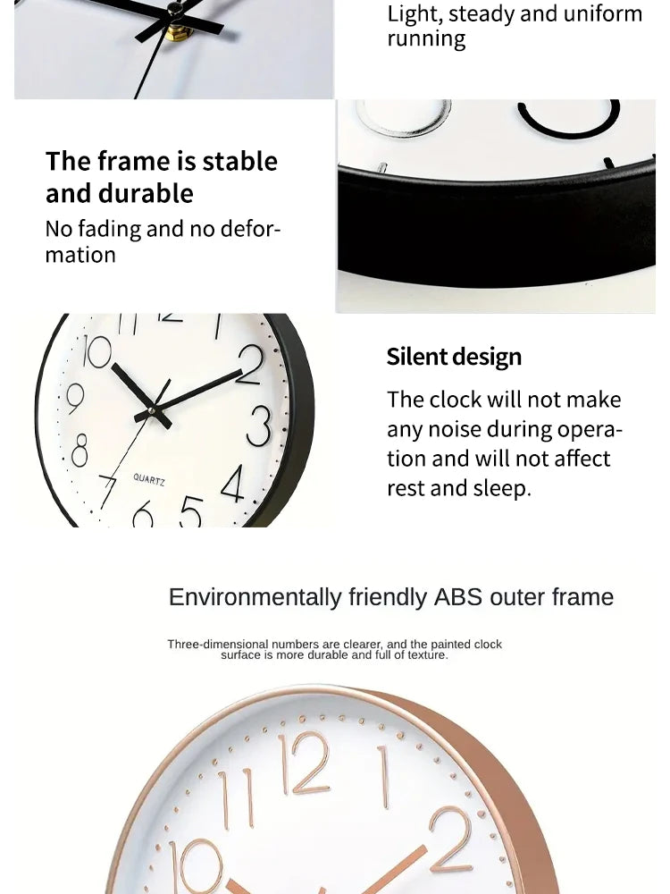 8 Inch Mute Quartz Wall Clock Cubic Digital Clock