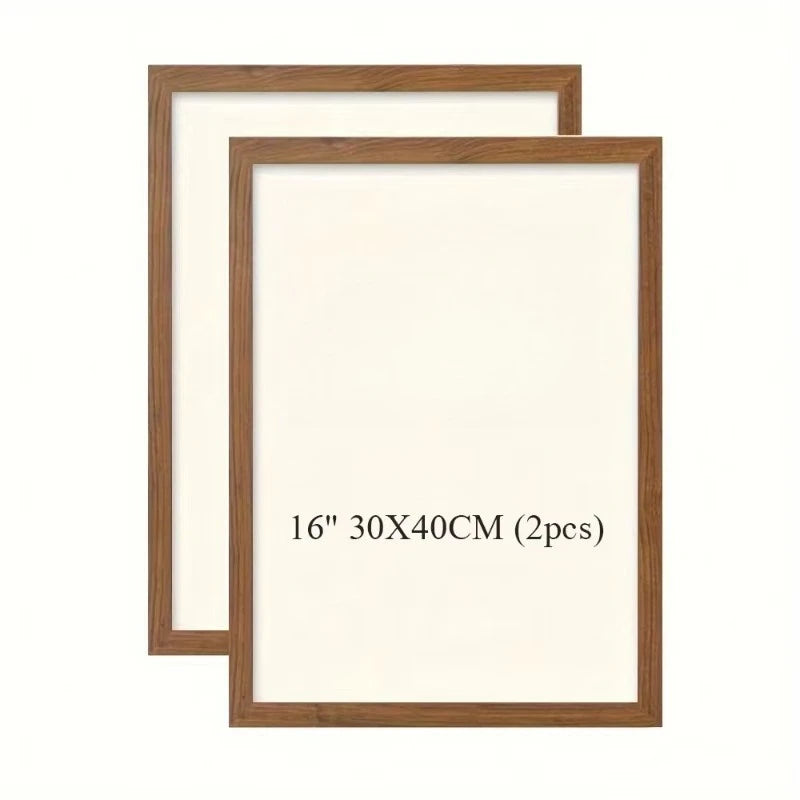 Vintage Wood Photo Frames Pair
