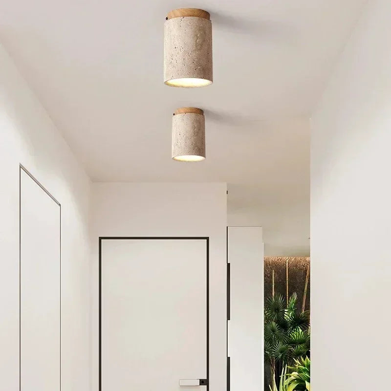 Japanese Stone Wood Ceiling Downlight