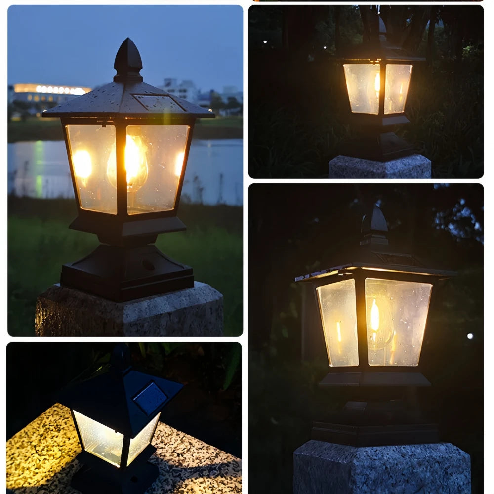 Waterproof Solar Garden Lights for Villas Courtyard Pillar Head Light