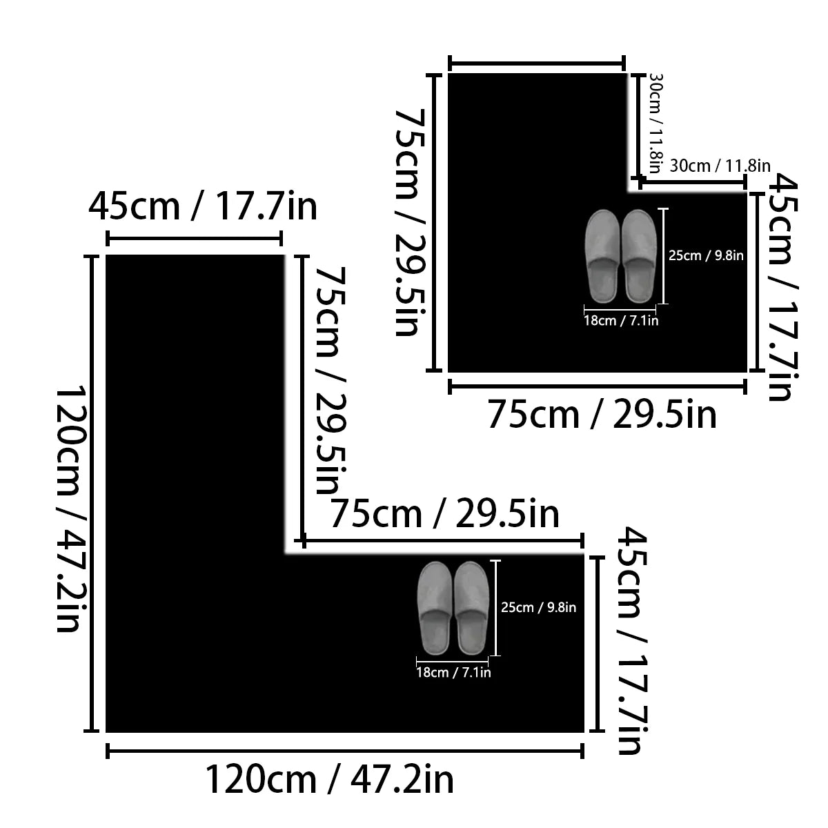 L Shaped Diatomaceous Earth Shower Mat