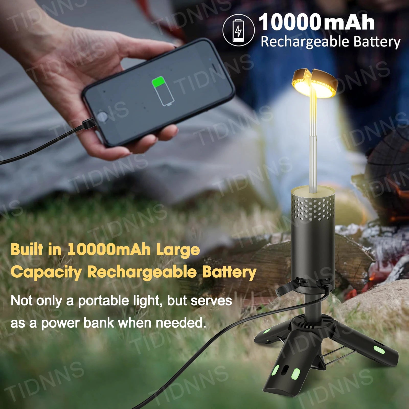 10000mAh Camping Light USB Rechargeable LED Emergency Lamp Outdoor