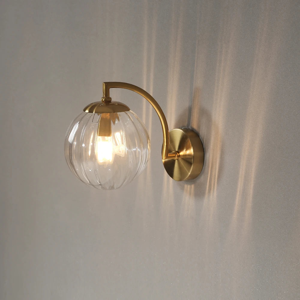 Glass Shade Bedside Wall Lamp