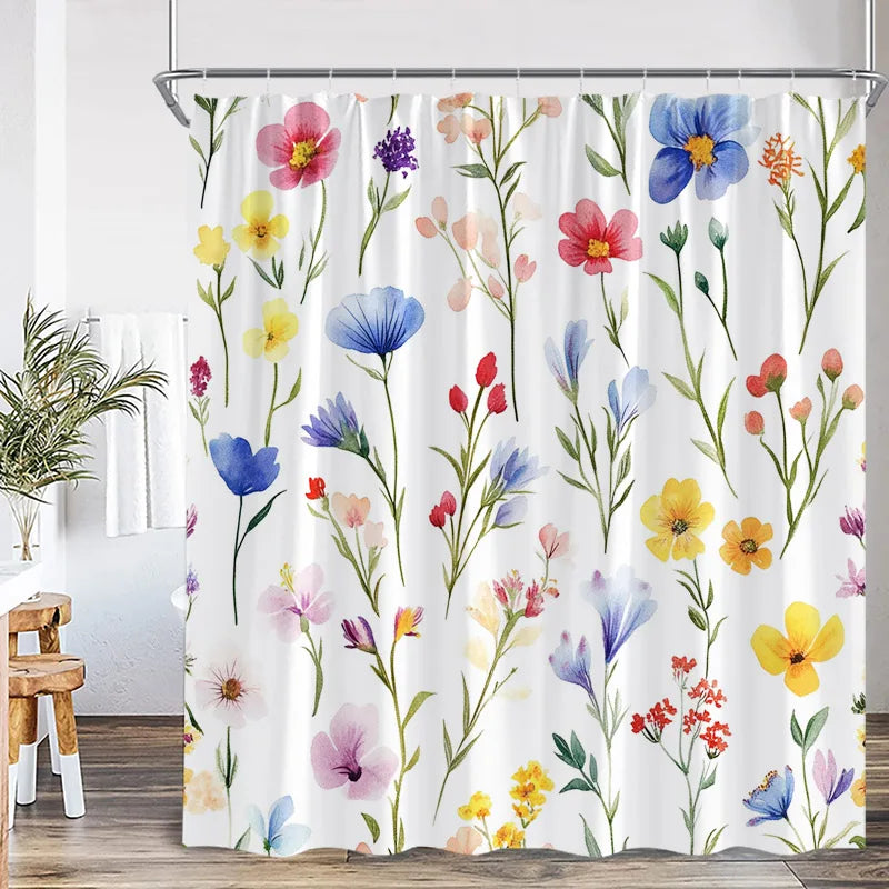 Watercolour Botanical Shower Curtain