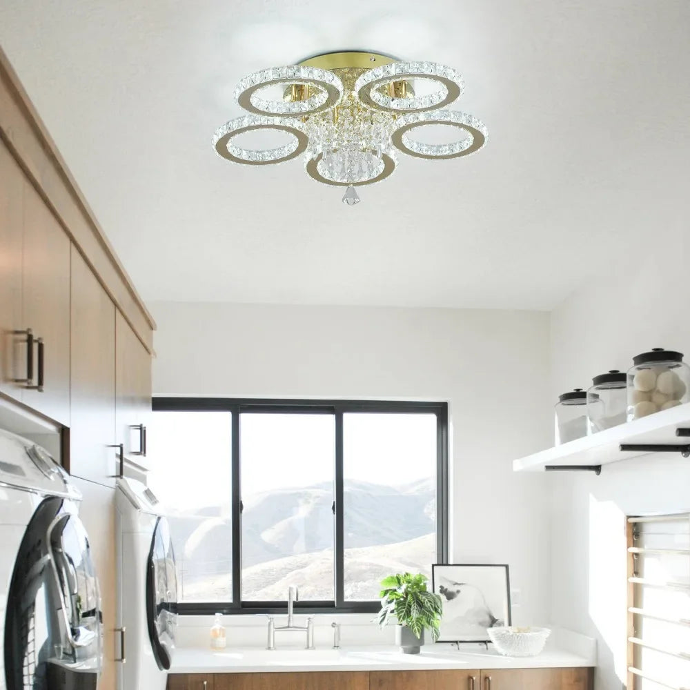 Gold Crystal Ceiling Chandelier