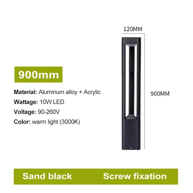 Outdoor LED Bollard Landscape Light Black Garden Pathway Lighting