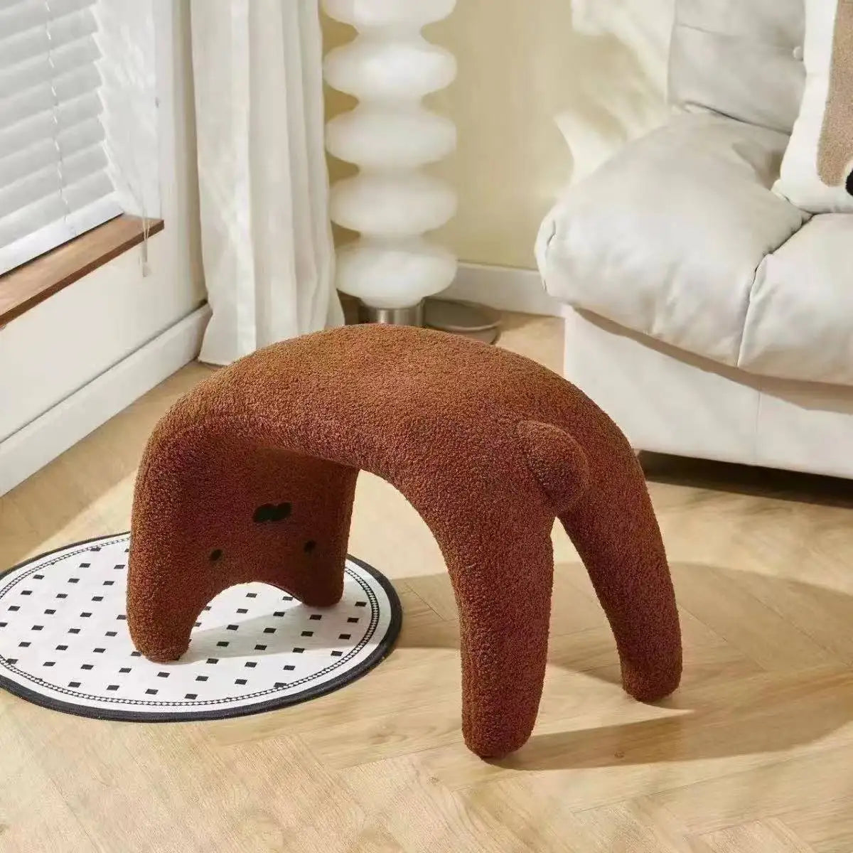 Plush Armless Dressing Chair