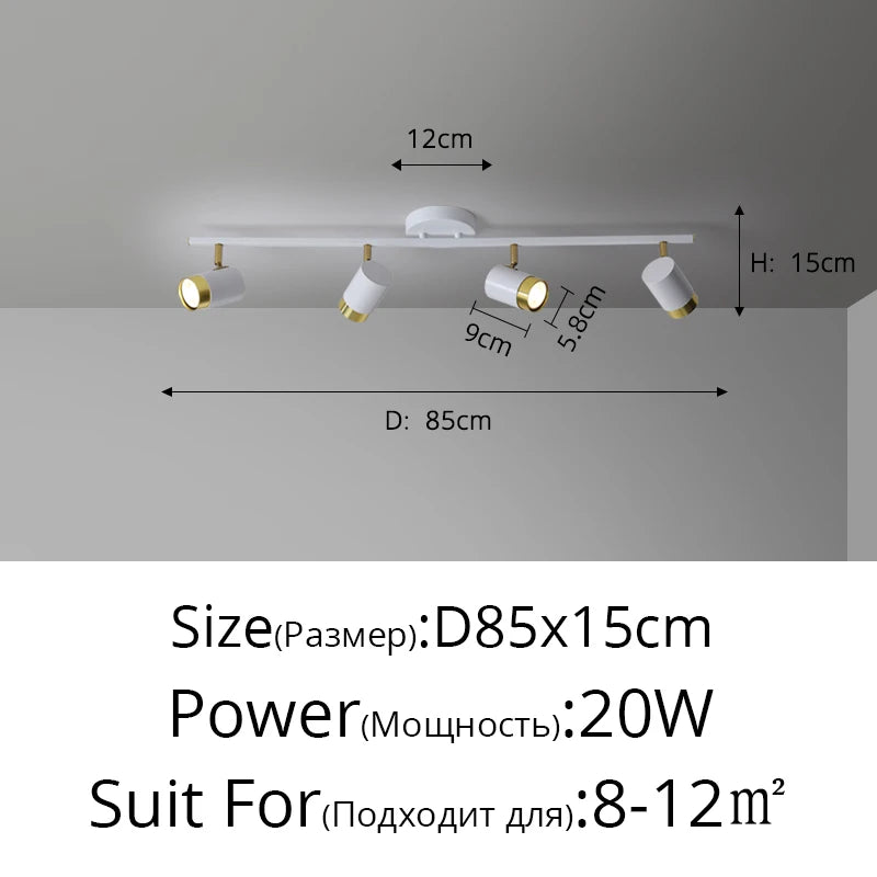 Long Linear LED Spotlight Chandelier