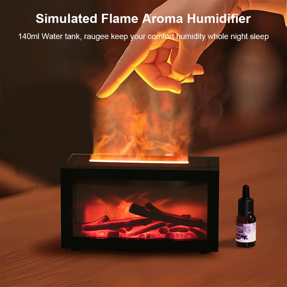 Fireplace Humidifier Aroma Flame Humidifier Fragrance Diffuser