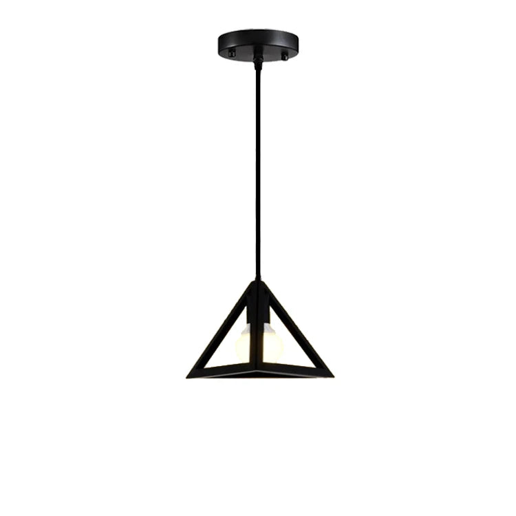 Vintage Wrought Iron Frame Pendant Light