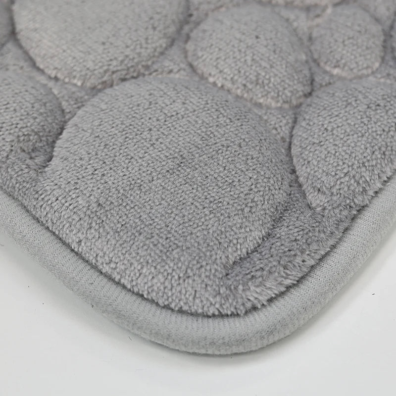 Stone Pattern Bathroom Mat Set