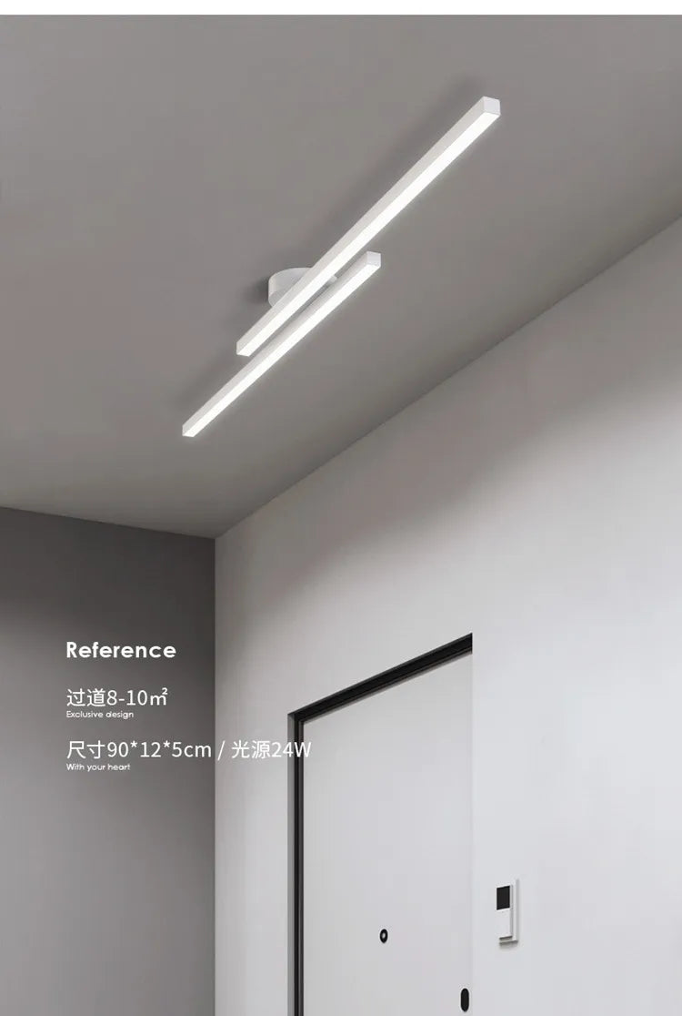 Long Aluminium LED Ceiling Light Modern Creative Design Ceiling Lamp