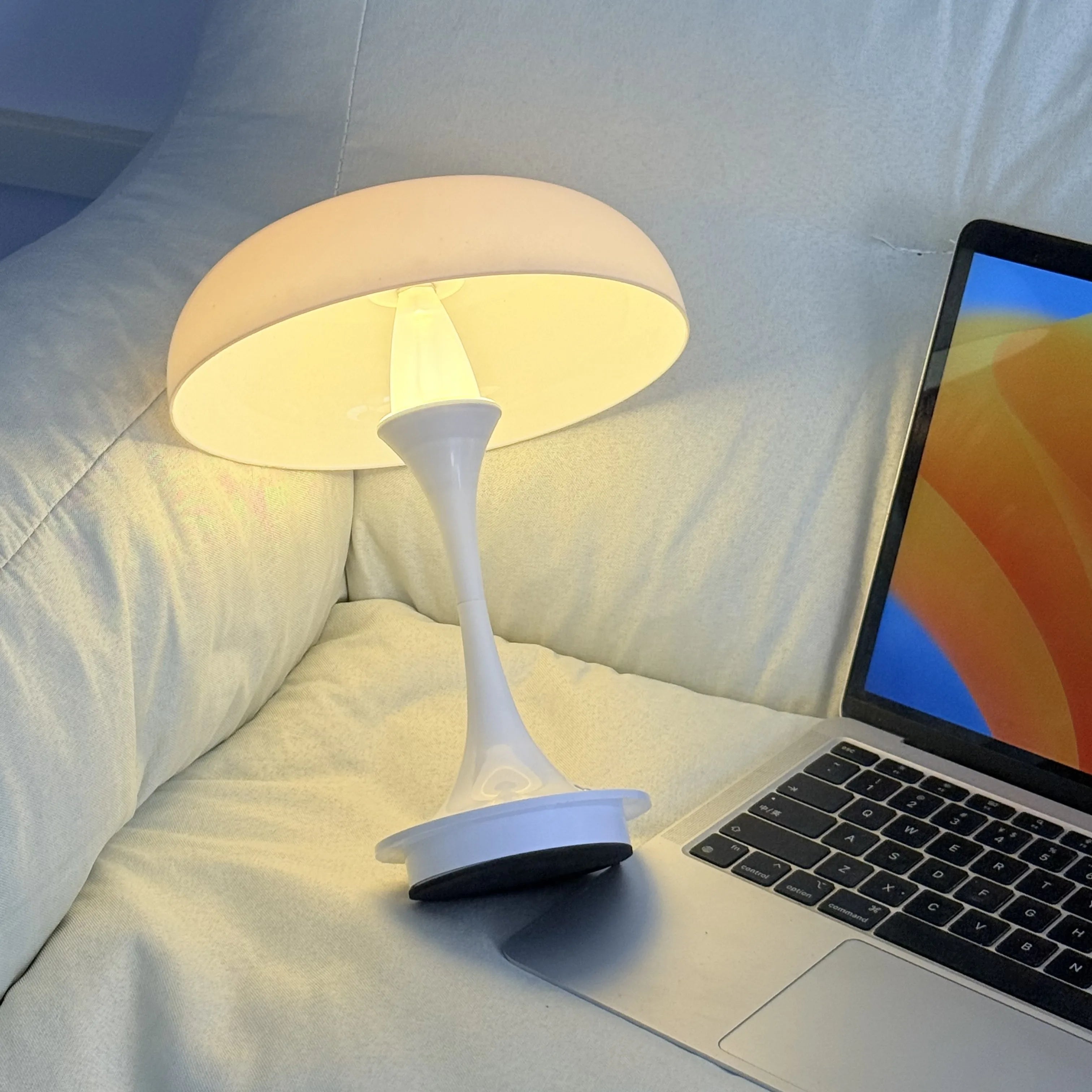Cordless Mushroom Table Lamp with Touch Dimming