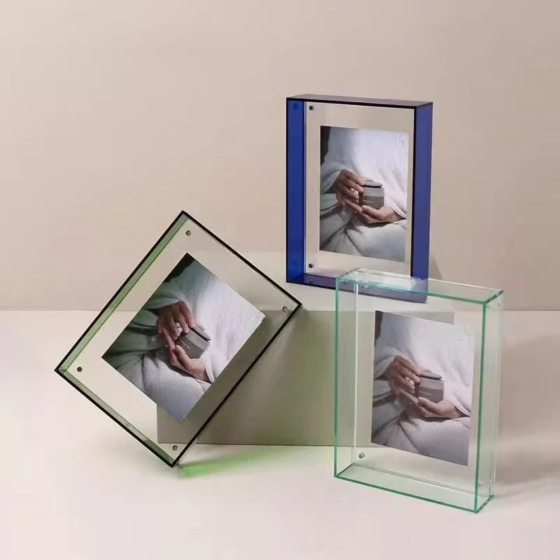 Colorful Acrylic Photo Frame Table Wall Hanging Transparent Picture