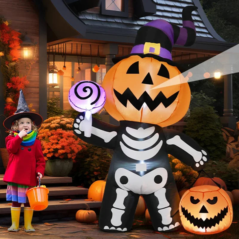 6 ft Inflatable Skull Ghost Pumpkin Prop