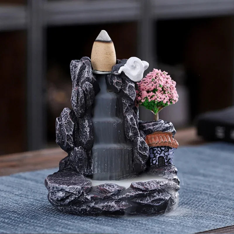 Waterfall Backflow Incense Burner with Cones