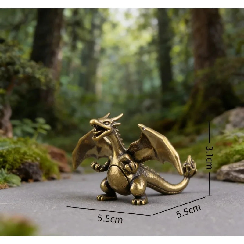 Brass Roaring Dragon Figurine