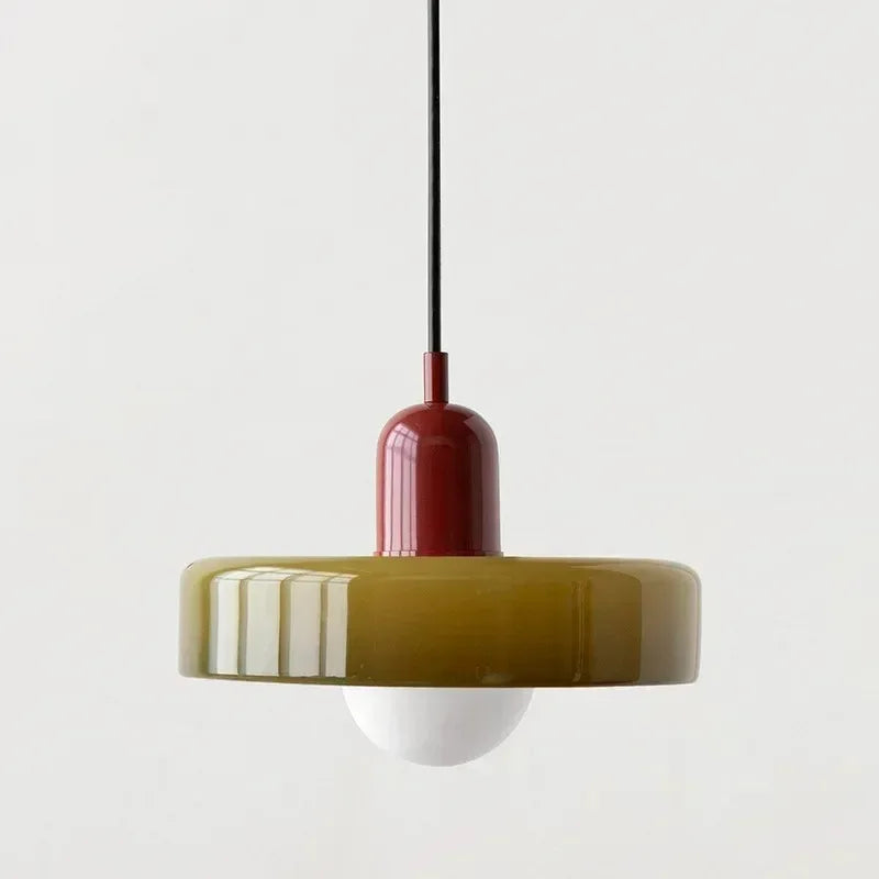 Nordic Retro Glass Pendant Lamps Indoor E27 LED Chandelier