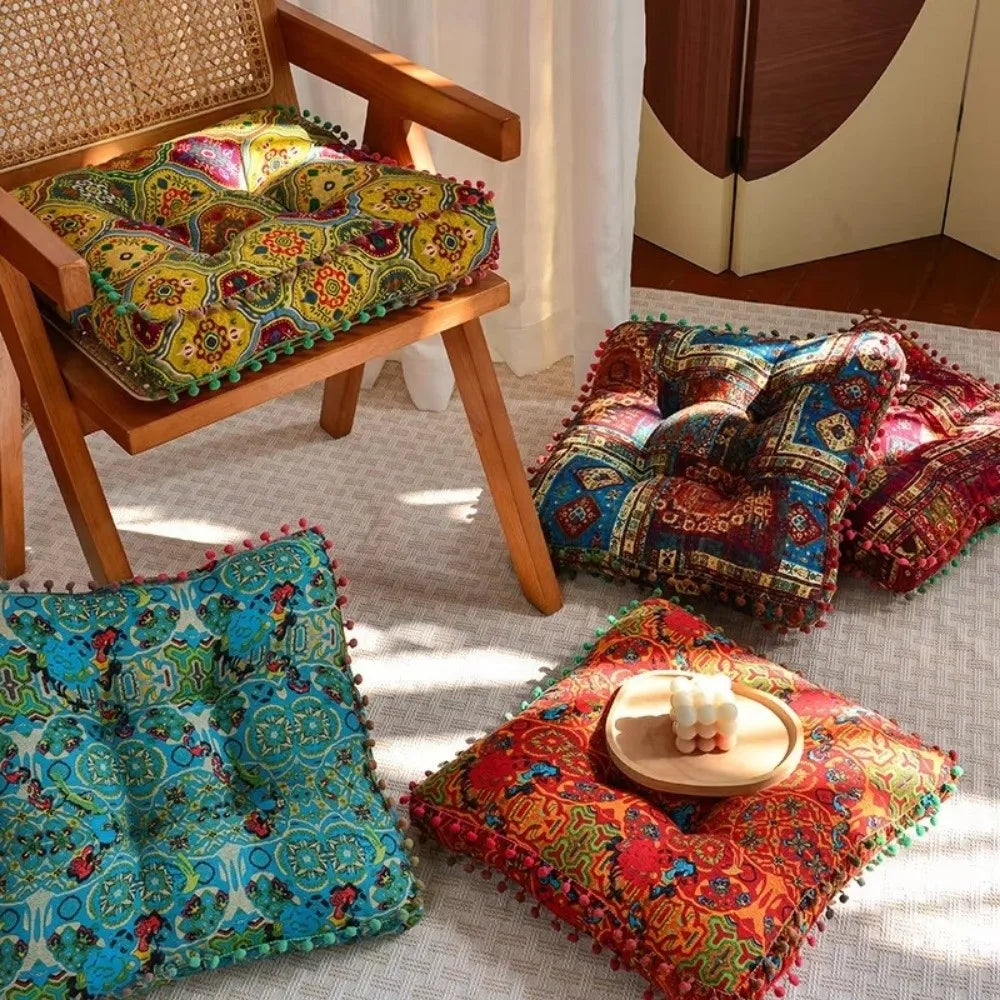 New Soft Tatami Cushion Large Thicken Floor Mat Bohemian Style Square Pillow Cushion For Home Balcony Window