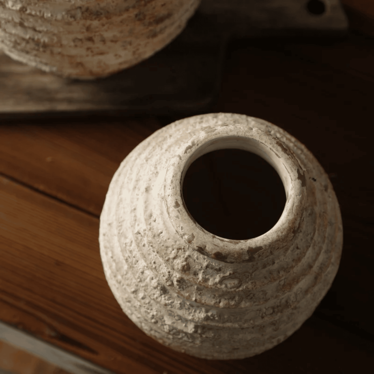 Tall Rustic Reactive Glaze Ceramic Vase, Handmade Clay