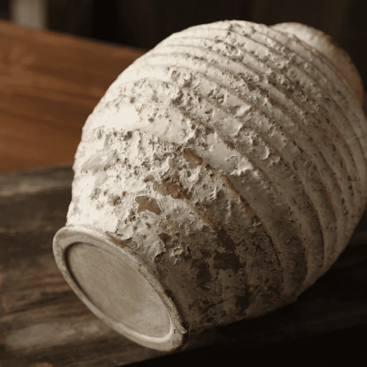 Tall Rustic Reactive Glaze Ceramic Vase, Handmade Clay