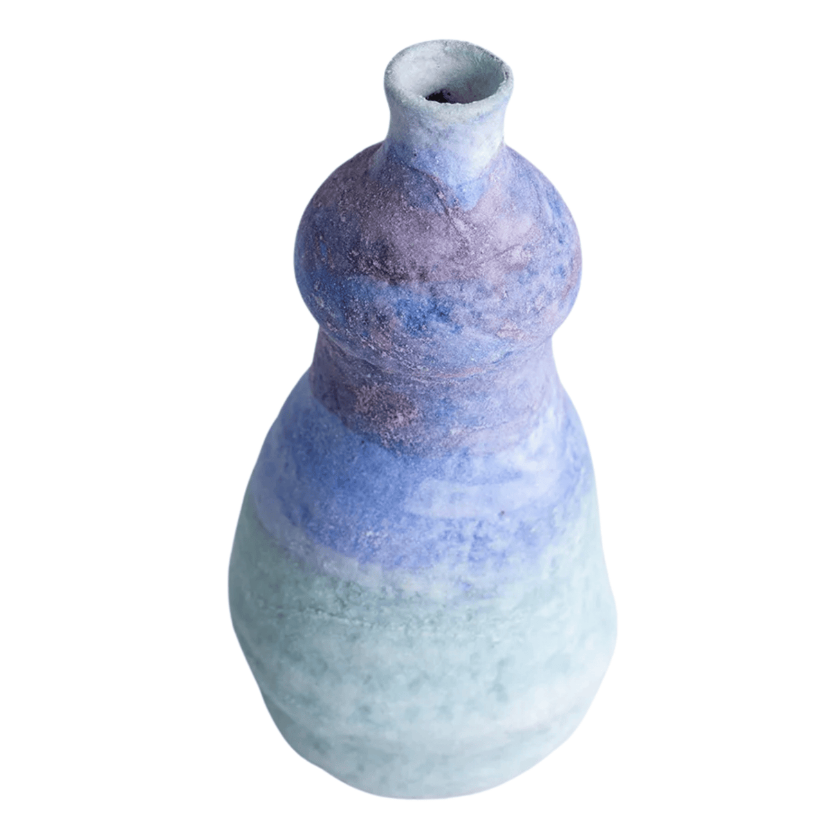 Blue Gradient Ceramic Vase, Glazed Porcelain Bud Vase