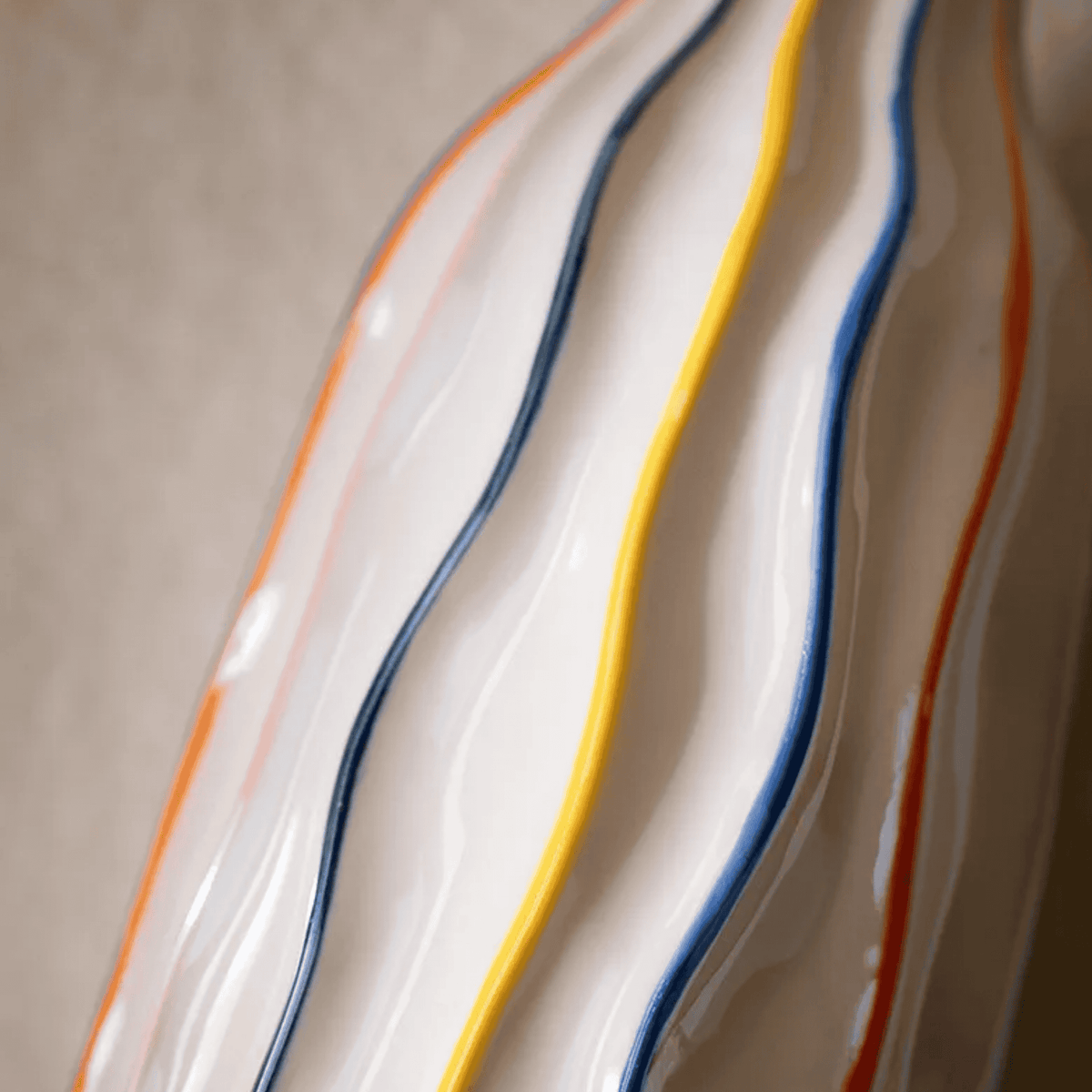 Colorful Striped Ceramic Vase, Small, Medium or Large