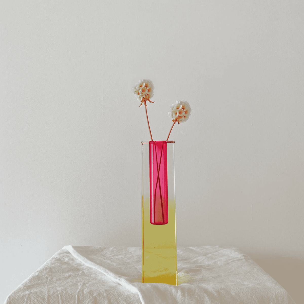 Iridescent Acrylic Bud Vase, Crystal Look Column Vase