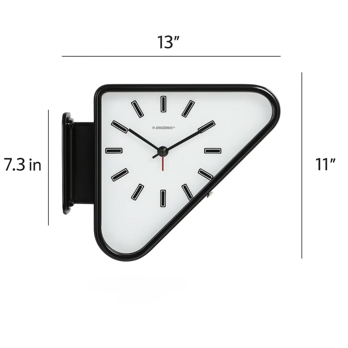 Double Sided Triangle Wall Clock, Metal Projecting Clock