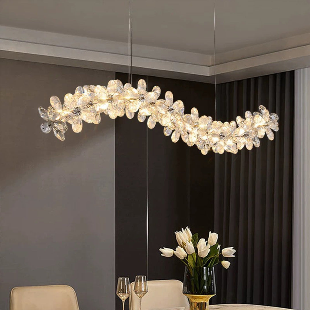Flower Garland Crystal Chandelier, Chrome K9 Crystal Ceiling Light 5