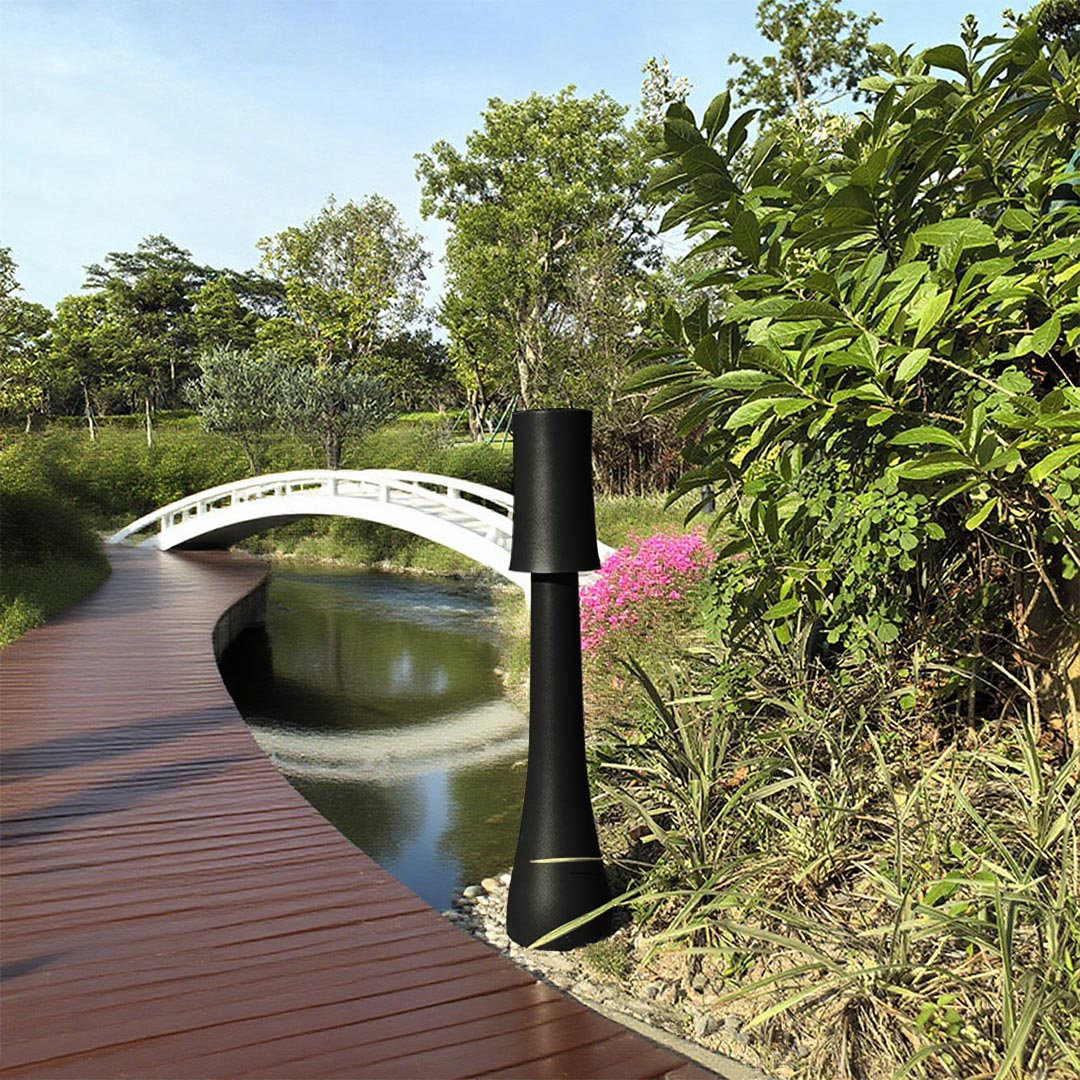 Black Bollard Path Light, Weatherproof Aluminum Post Light, view 5