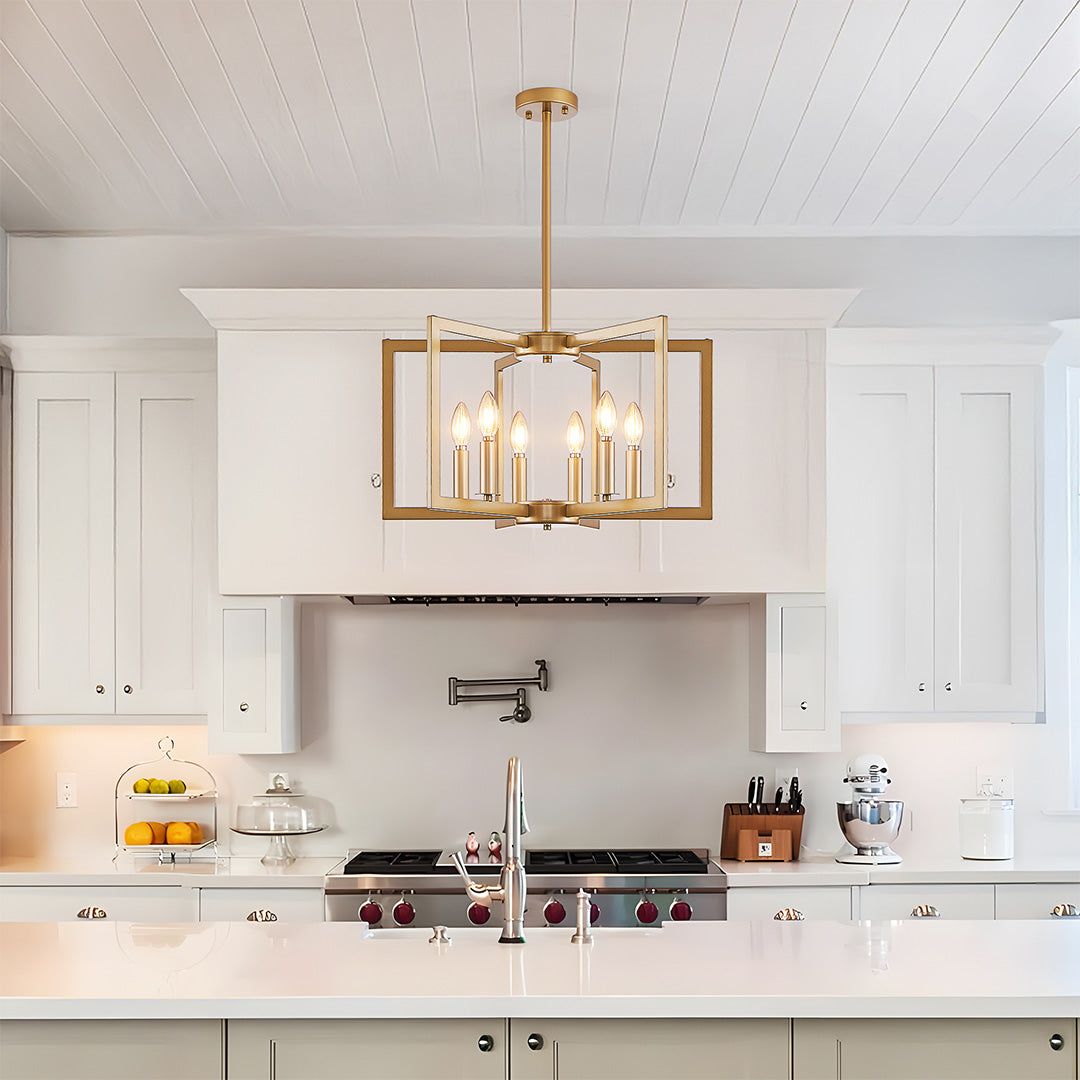 Open Frame Iron Candle Chandelier, Industrial Ceiling Light 8