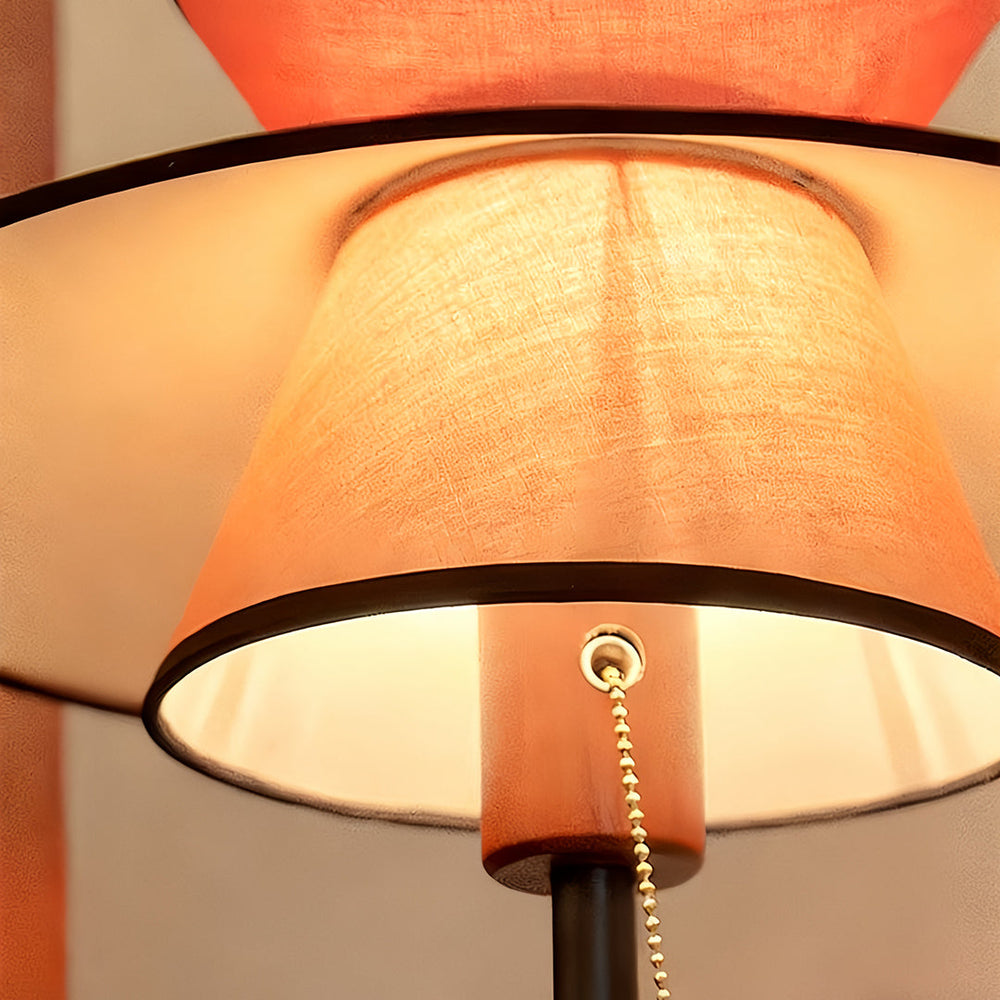 Vintage Pull Chain Floor Lamp, Fabric Shade Ambient Light, view 4