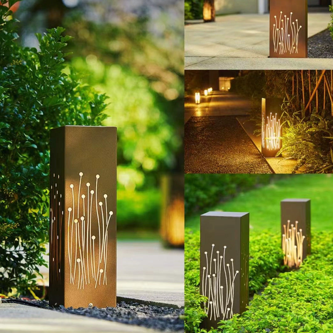 Coffee Bollard Path Light, Aluminum and Acrylic Landscape Light