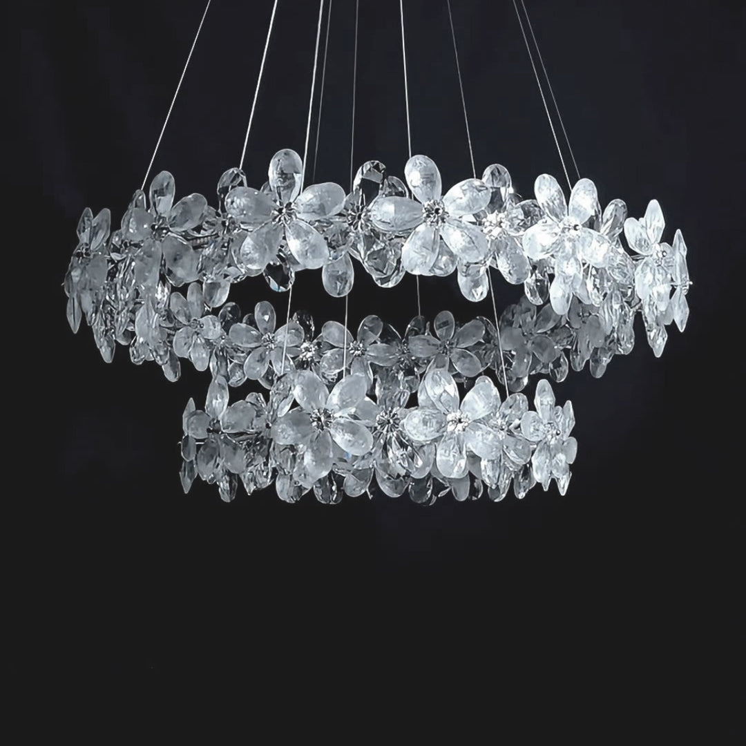 Flower Garland Crystal Chandelier, Chrome K9 Crystal Ceiling Light 8