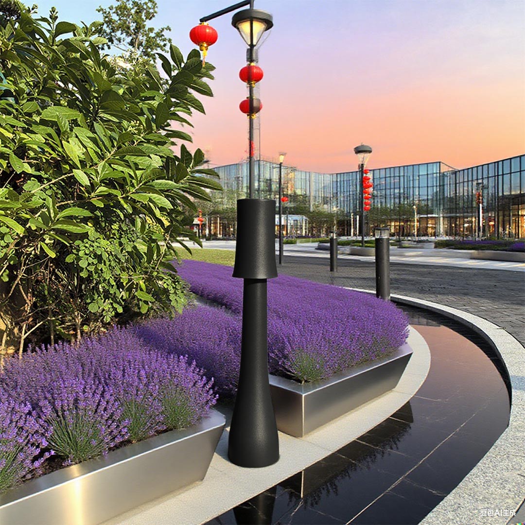Black Bollard Path Light, Weatherproof Aluminum Post Light, view 4