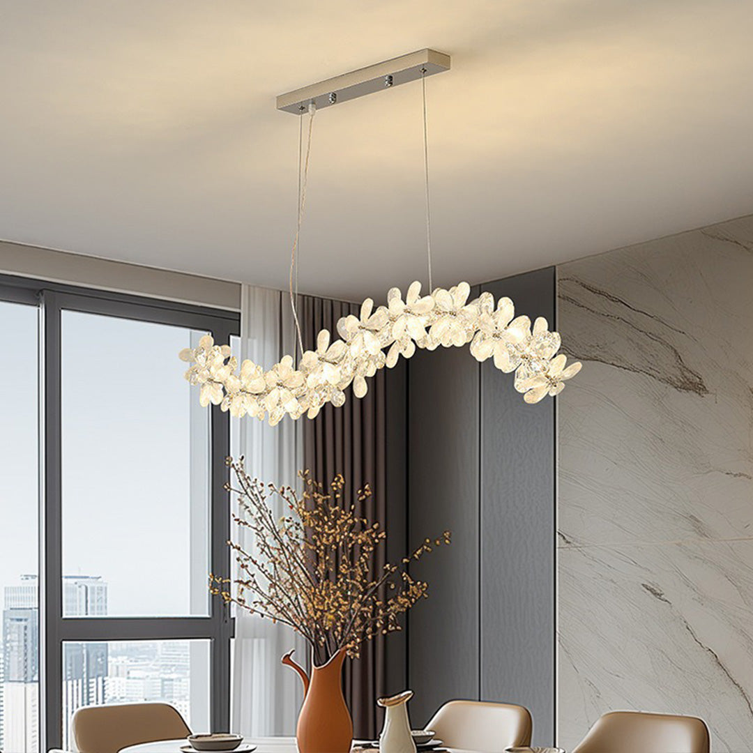 Flower Garland Crystal Chandelier, Chrome K9 Crystal Ceiling Light 7