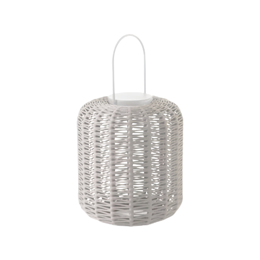 Woven Rope Lantern, Stainless Steel Frame Outdoor Floor Lantern