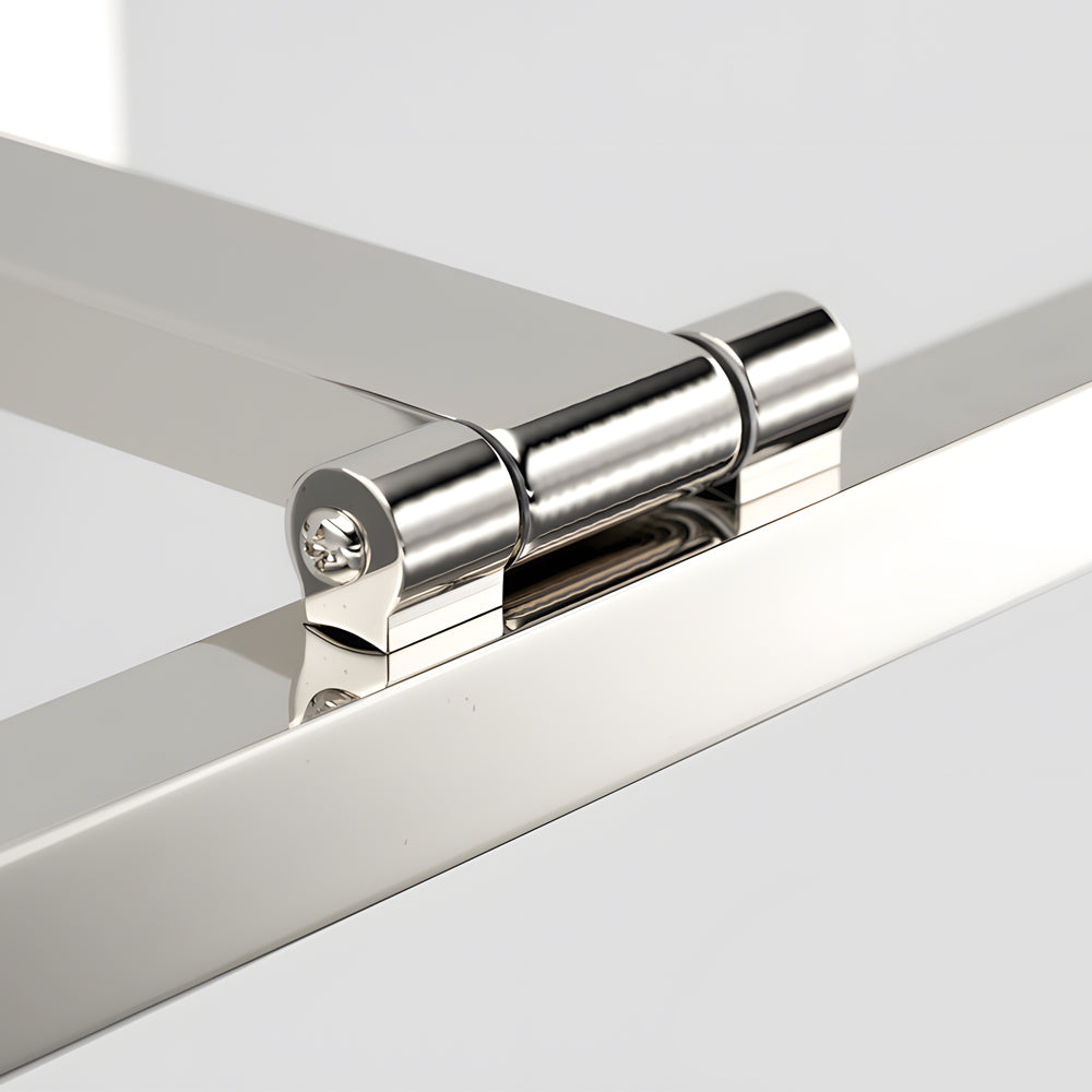 Polished Steel Vanity Light, Adjustable LED Mirror Bath Bar
