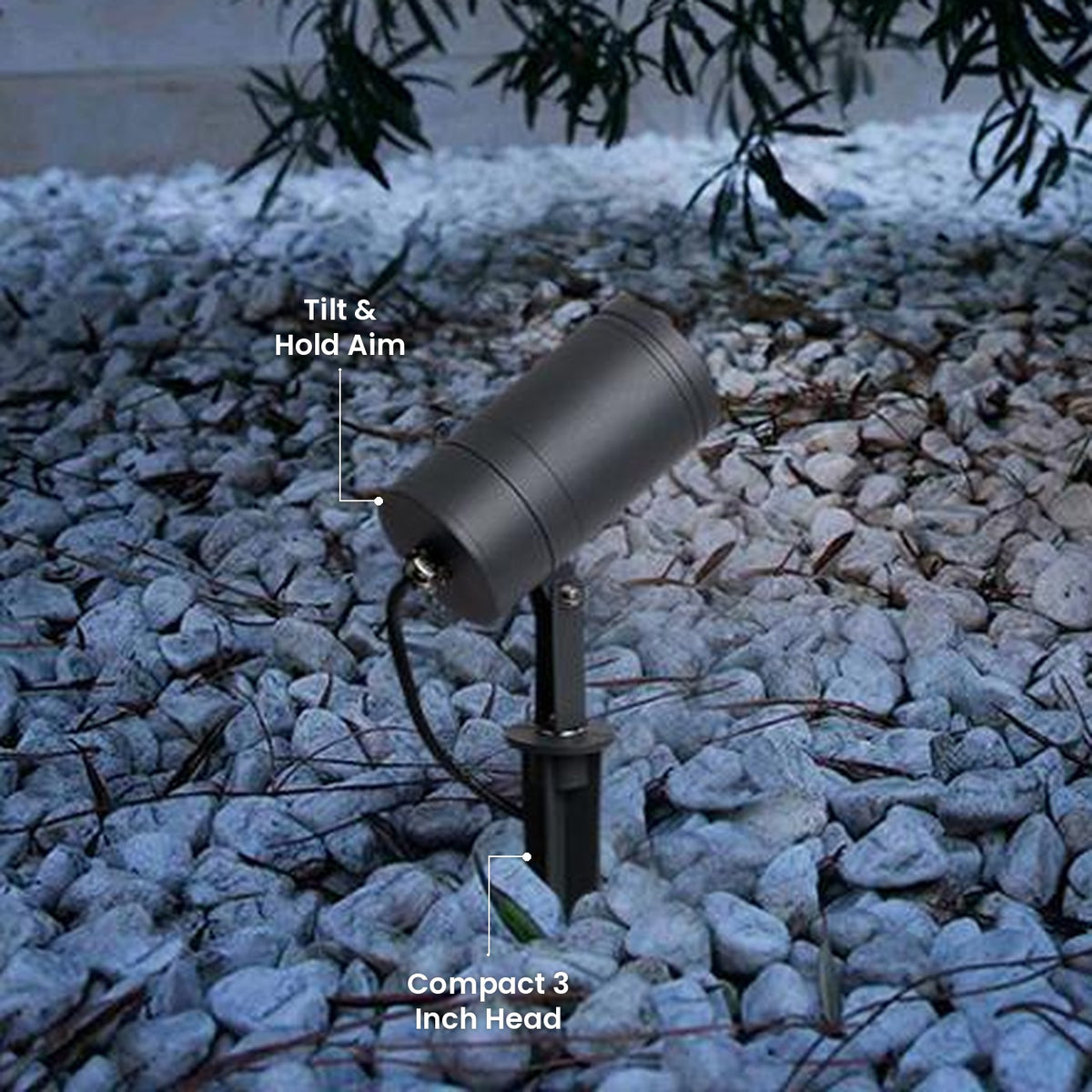 Compact Round Tree Spotlight: Compact 3 Inch Head, Tilt & Hold Aim