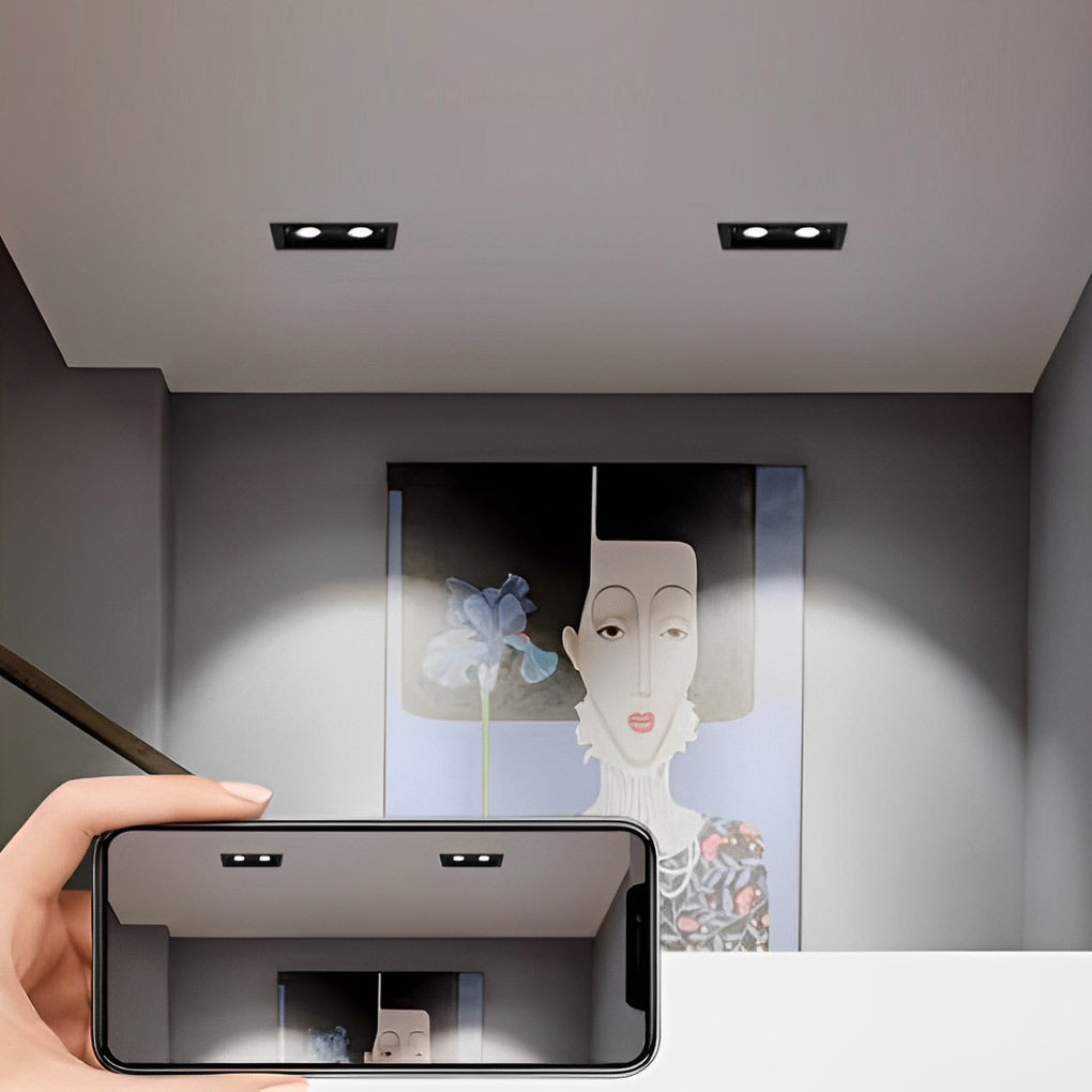Twin Head Recessed Spotlight, Adjustable Aluminum Ceiling Light 6