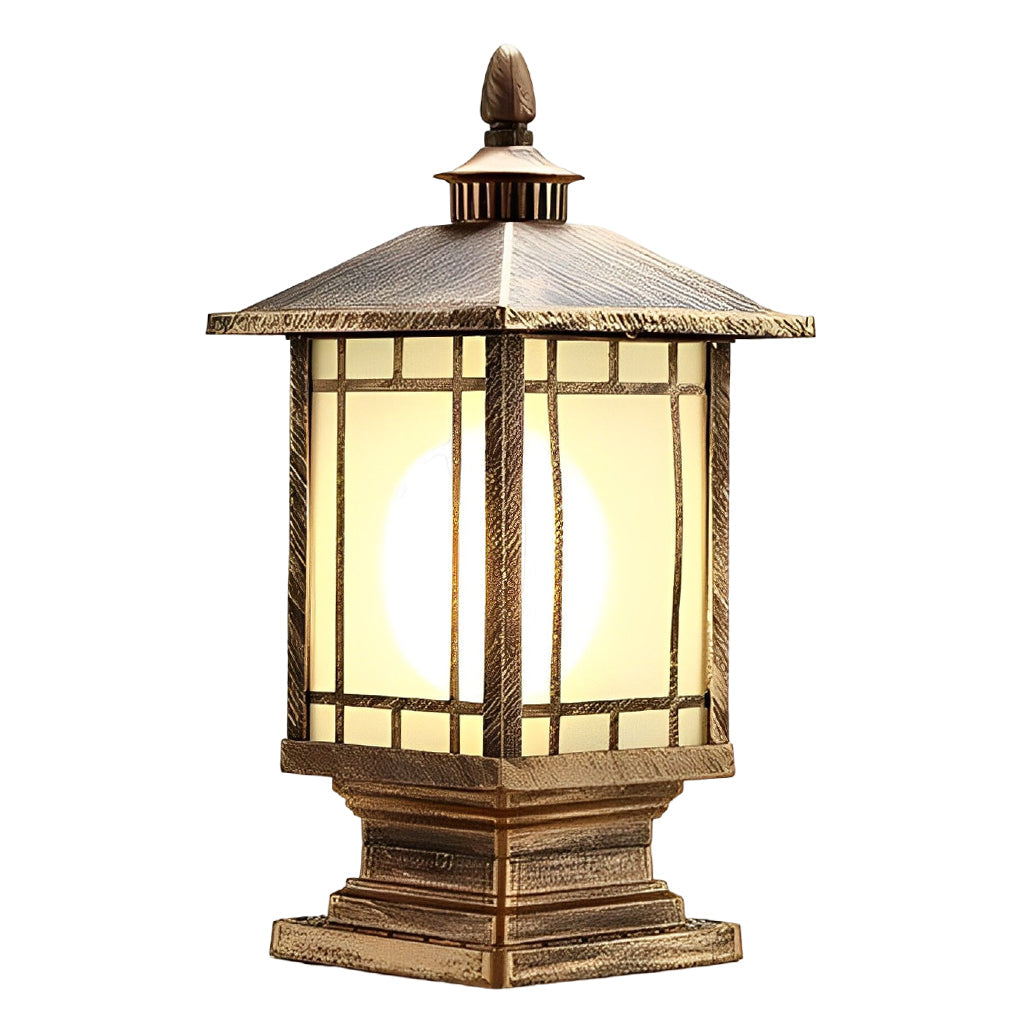 Lantern Pillar Light, Die Cast Aluminum Fence Post Cap Light 20