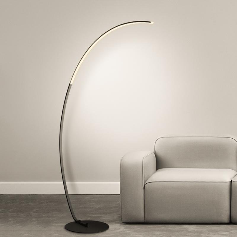 Aluminum Arc Floor Lamp, Black or White Dimmable Standing Light, view 4