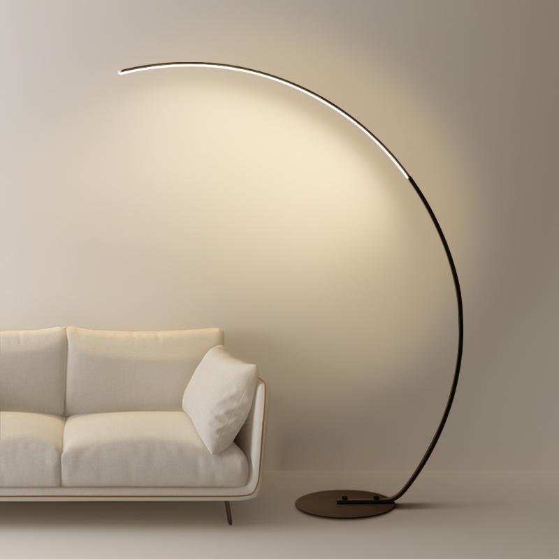 Aluminum Arc Floor Lamp, Black or White Dimmable Standing Light, view 6