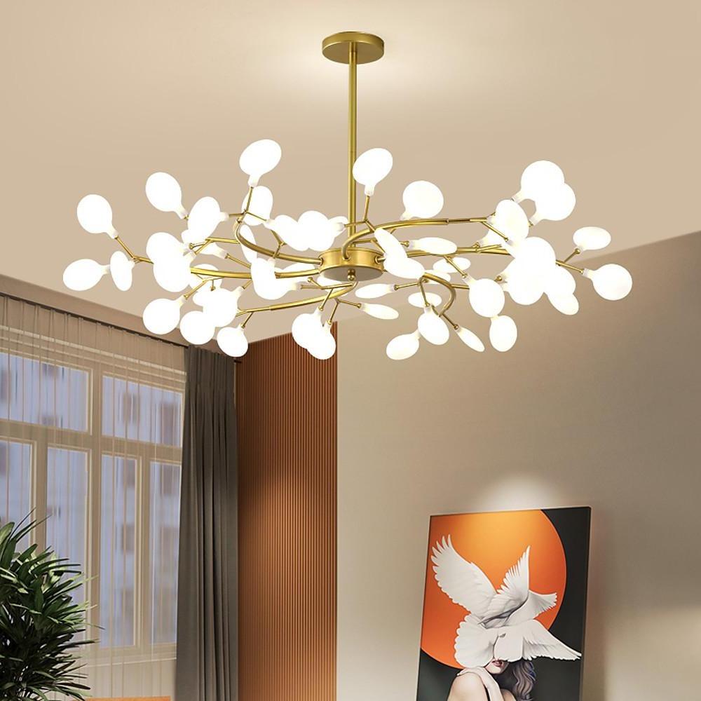 Firefly Branch Chandelier, Gold Metal Modern Ceiling Light 12