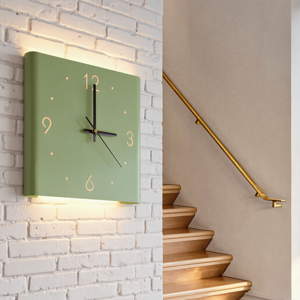 Backlit Wall Clock Light, Green, Single Sided