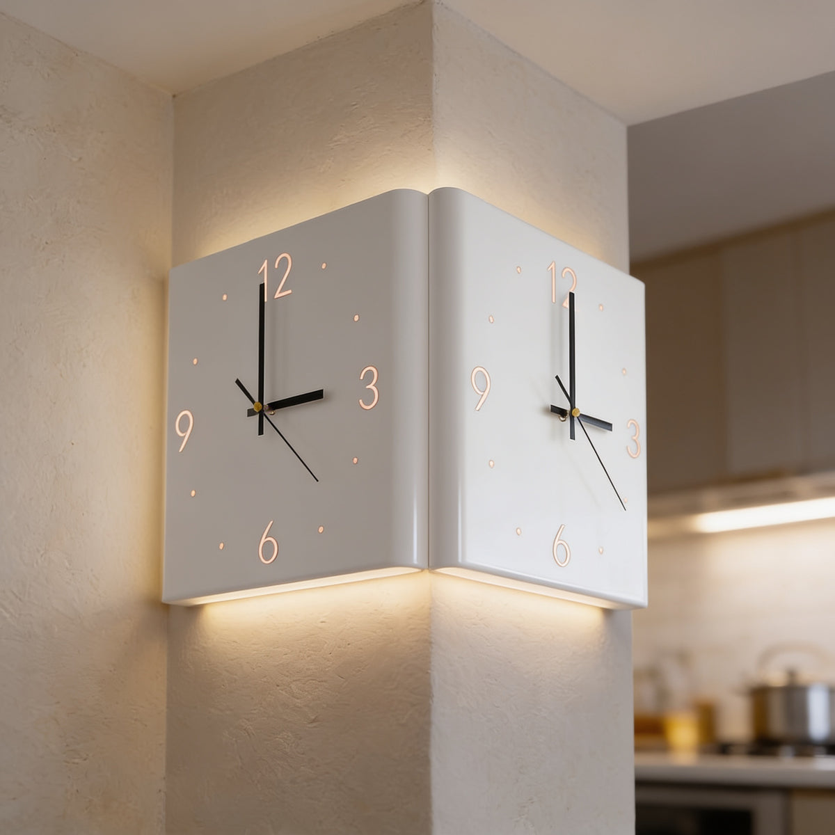 Backlit Wall Clock Light, White, Foldable